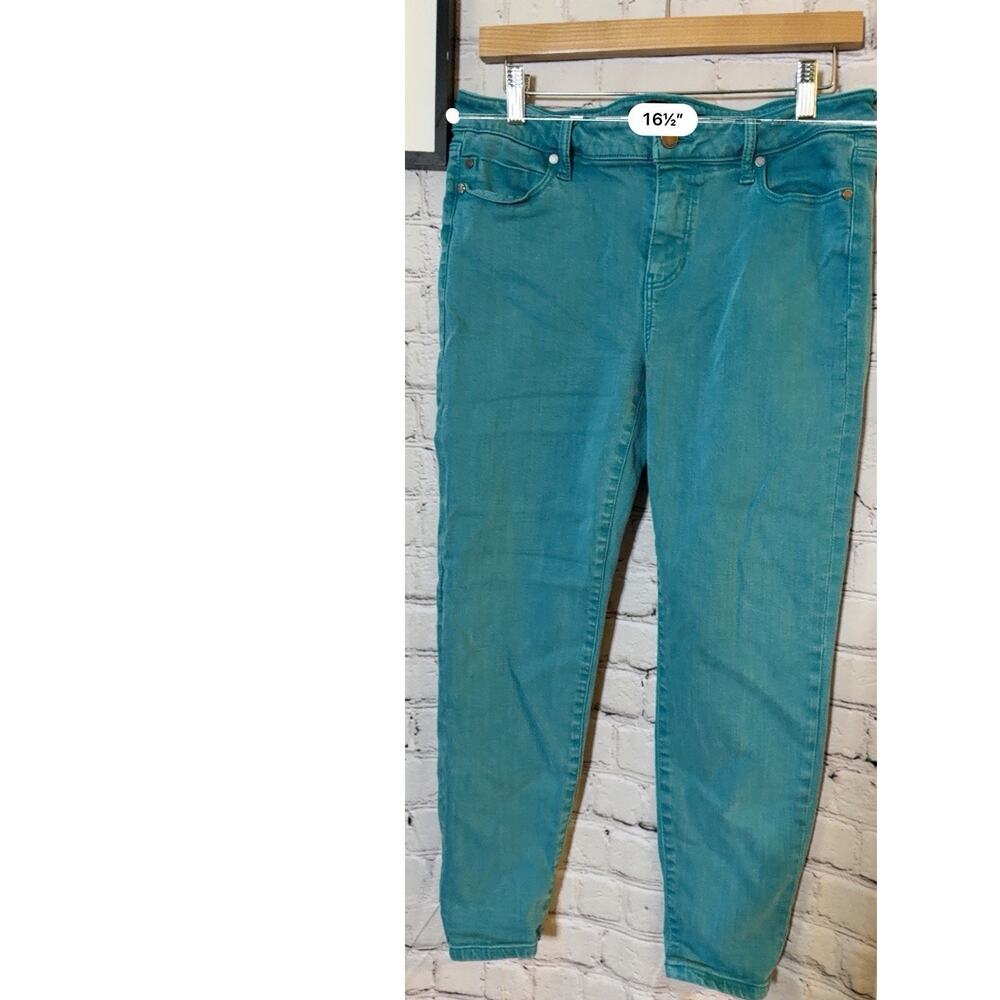 Liverpool Los Angeles Abby The Crop Aqua Blue Woman’s Petite 10/30 NWT